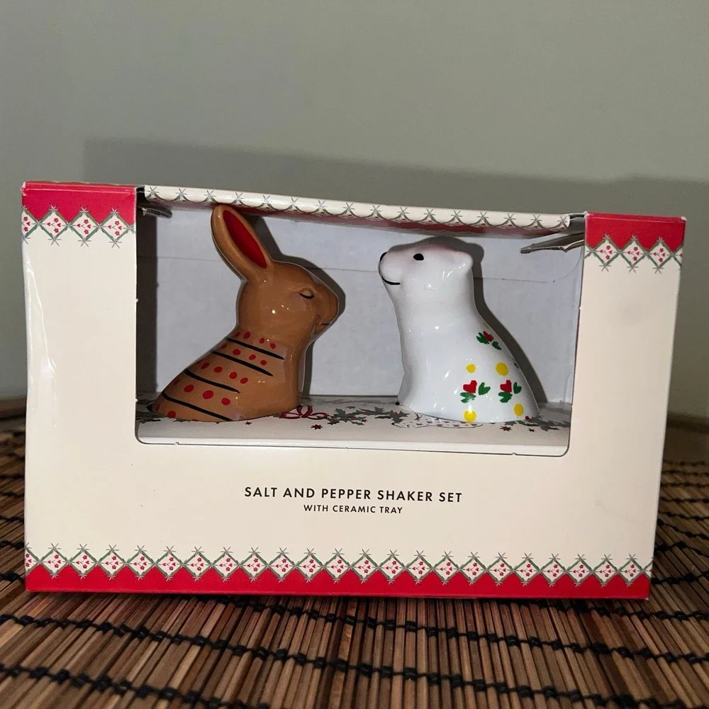 Cath Kidston Of London Salt Pepper Shakers & Tray Rabbit Polar Bear